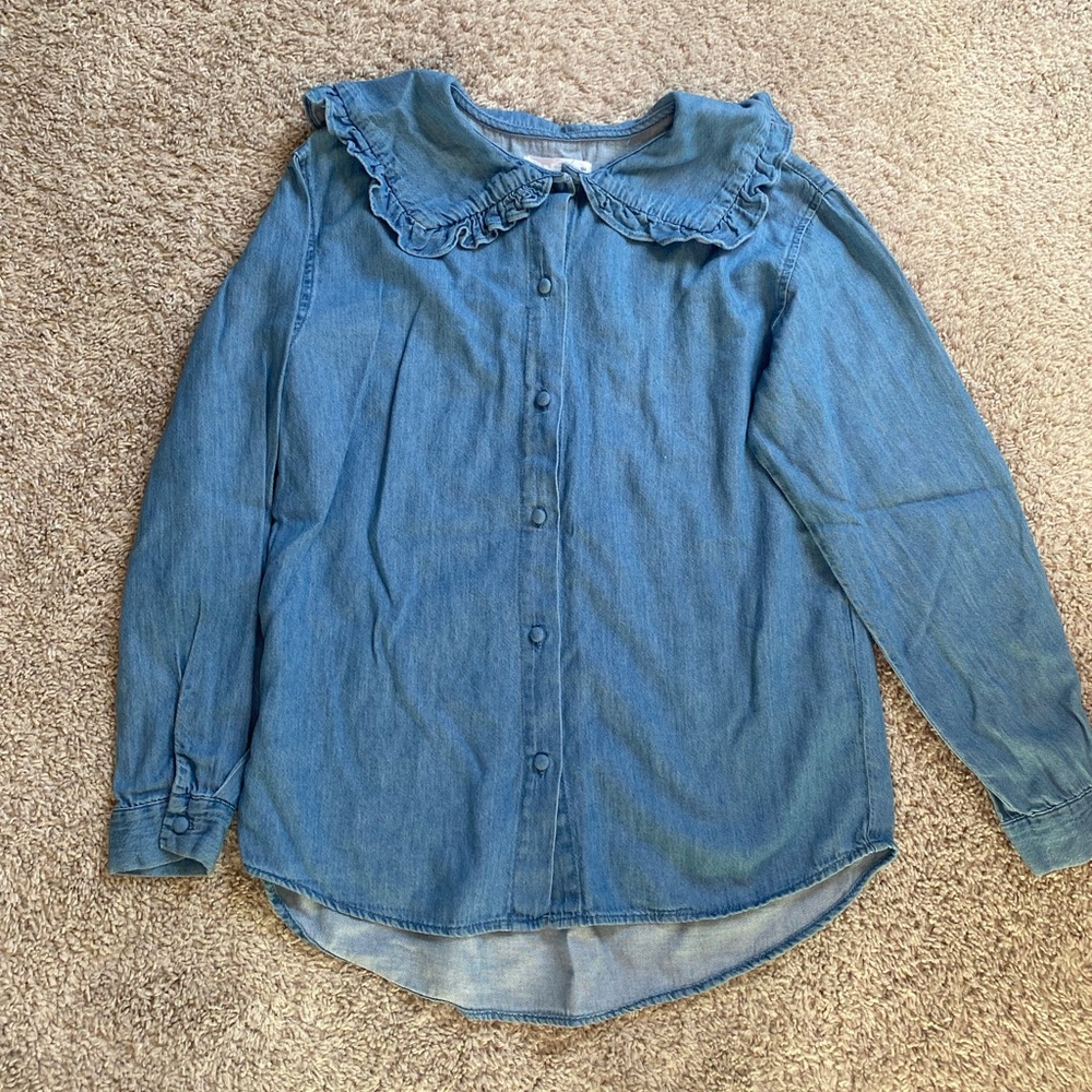 Zara girls 13/14 chambray top like new